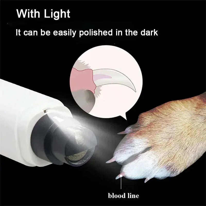 USB Rechargeable Pet Nail Grinder for Dogs & Cats