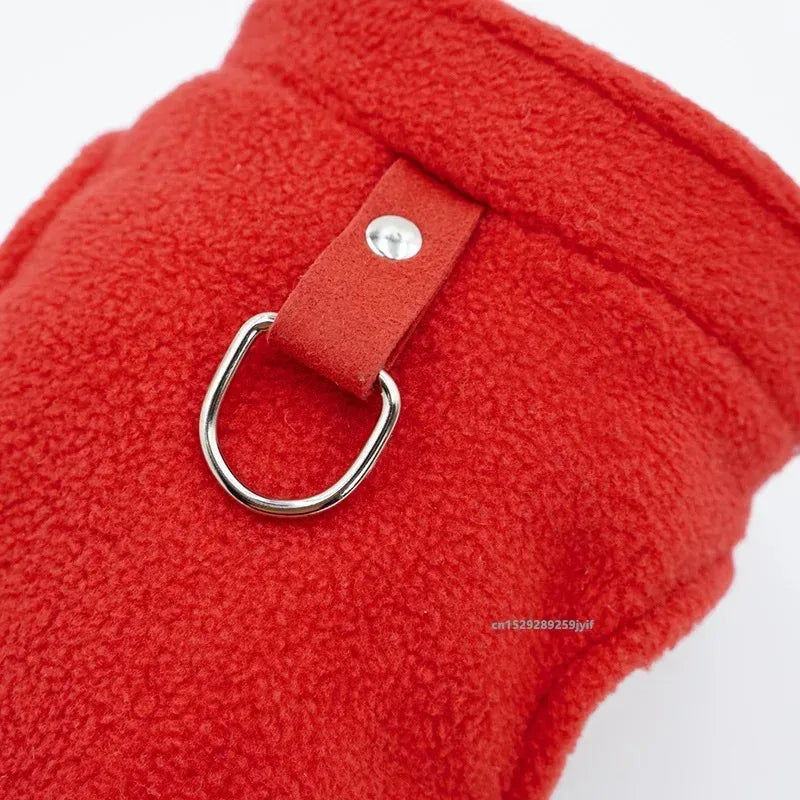 Fleece Dog Vest with D-Ring – Soft Winter Jumper