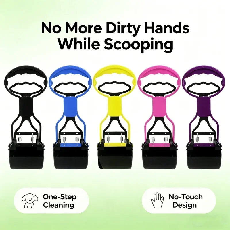 Long-Handle Poop Scooper Set with Bag Holder