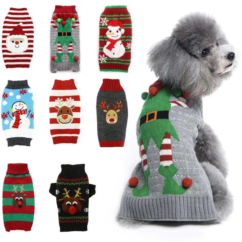 Christmas Dog Jumper – Knitted Holiday Sweater for Small & Large Dogs