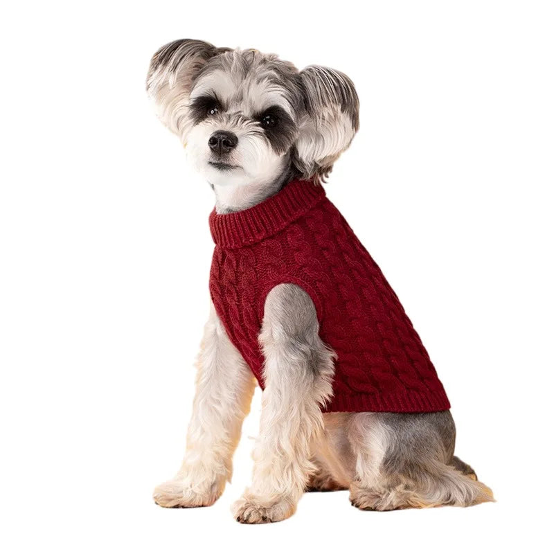 Gestrickter Rollkragen-Hundepullover – Warmer Winterpullover für kleine Hunde