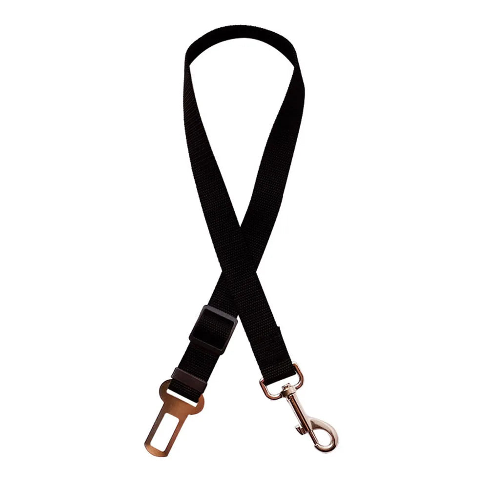Adjustable Dog Car Seat Belt Tether – Reflective with Elastic Section