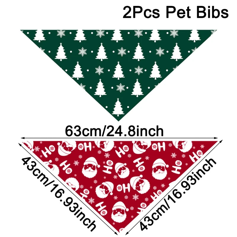Christmas Pet Bandanas - Set of 2