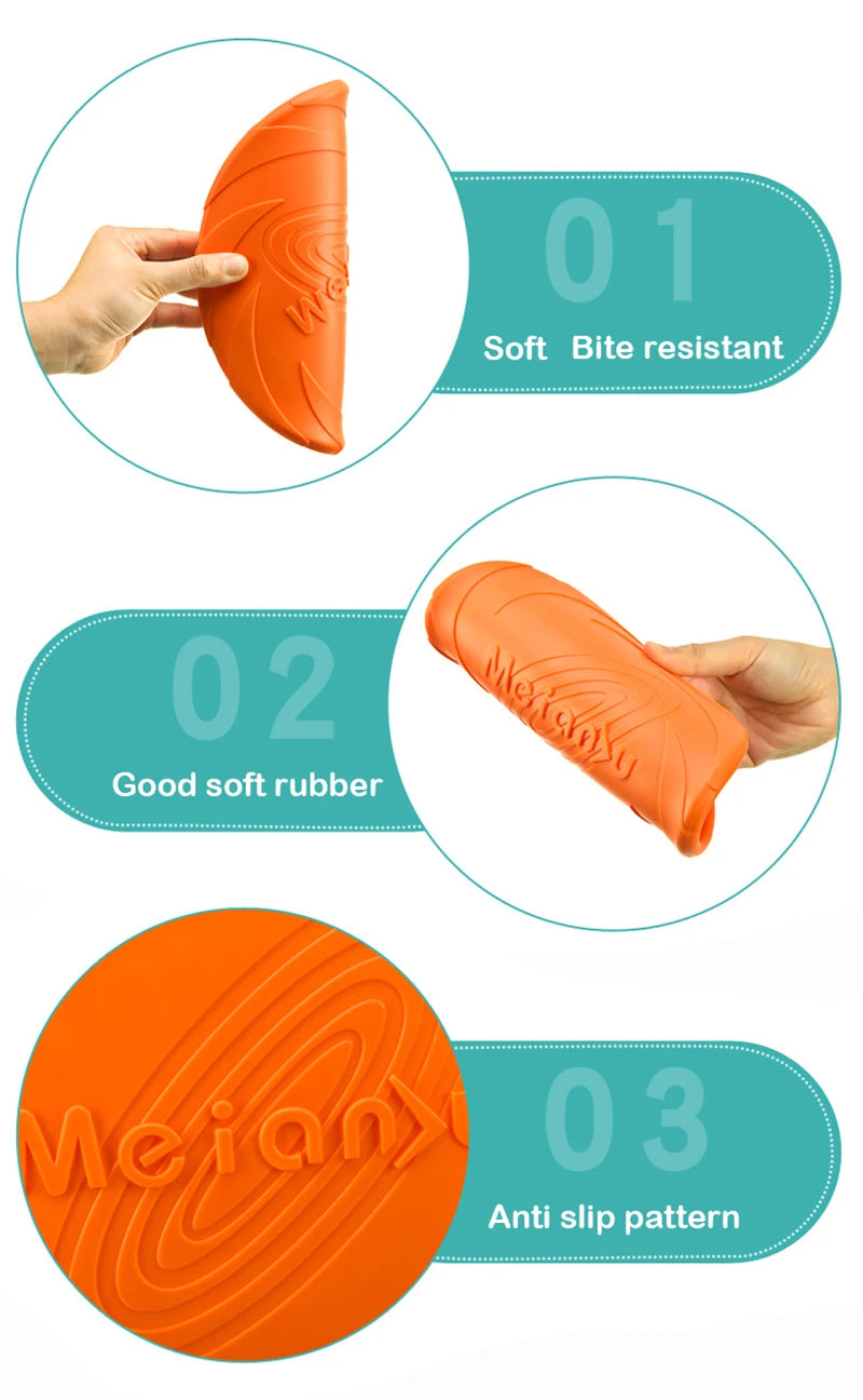 Soft Flying Disc for Dogs – Durable Rubber Fetch Toy