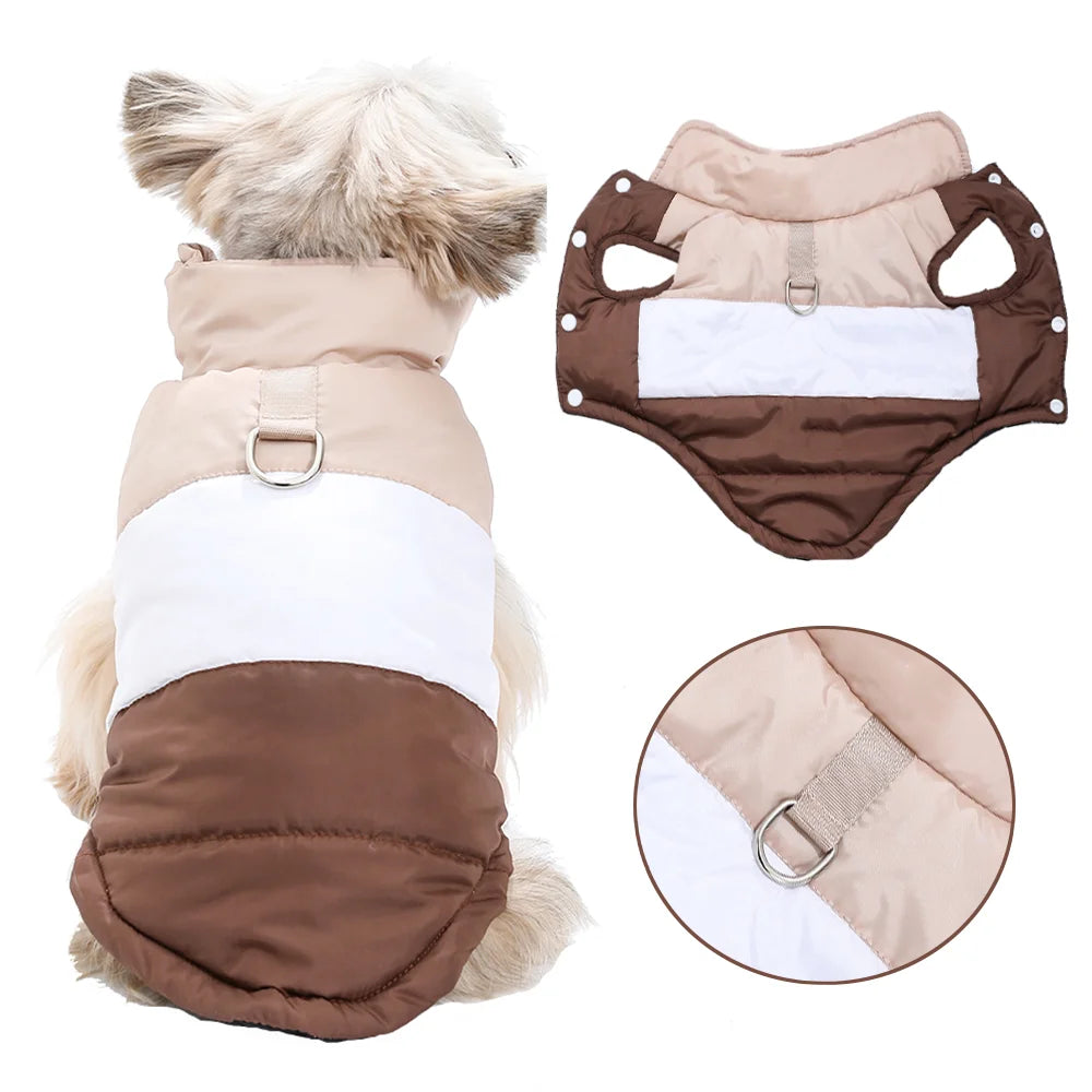Waterproof Puppy Jacket – Fleece-Lined Coat with Lead D-Ring