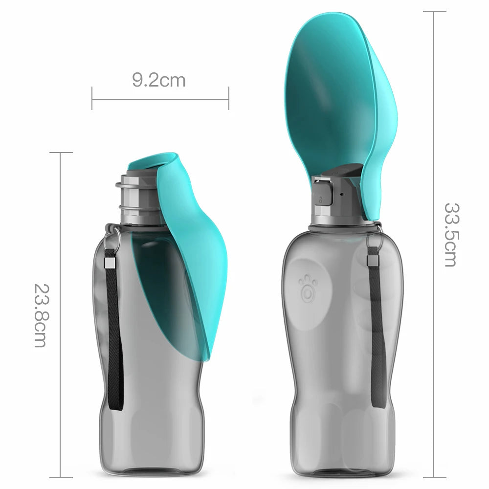 Portable Dog Water Bottle 800ml – Leak-Proof Travel Bowl for Walks & Hikes