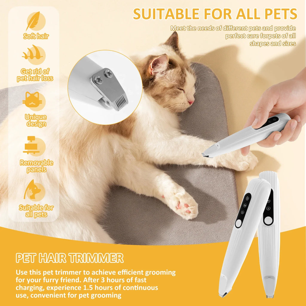 Quiet Paw Trimmer with LED Light - Rechargeable