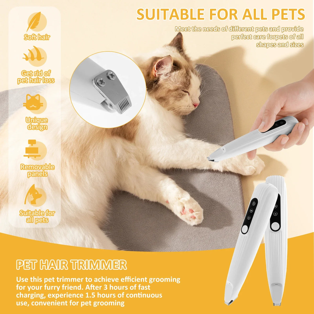 Quiet Paw Trimmer with LED Light - Rechargeable