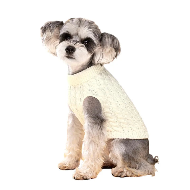 Knitted Turtleneck Dog Sweater – Warm Winter Jumper for Small Dogs