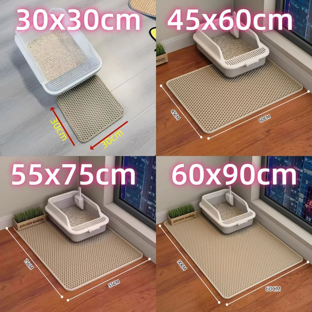 Double-Layer Cat Litter Mat – Traps Scattered Litter