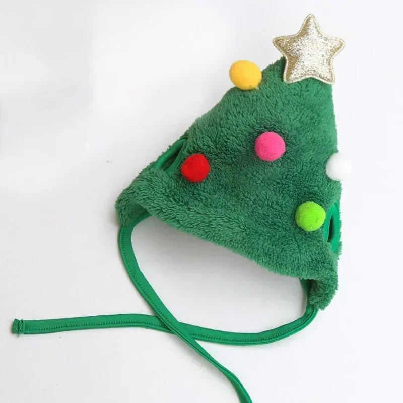 Christmas Pet Hat & Bandana Set – Festive Outfit for Cats & Small Dogs
