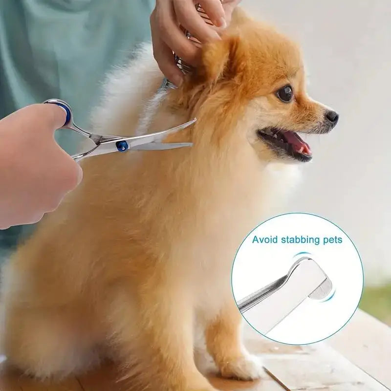 Pet Grooming Scissors Set - 4 Pieces, Round Tips