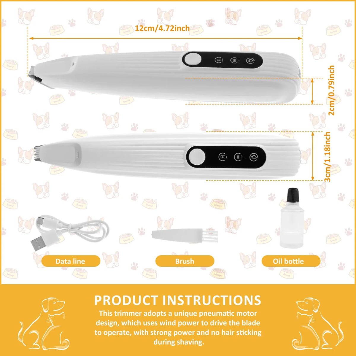 Quiet Paw Trimmer with LED Light - Rechargeable