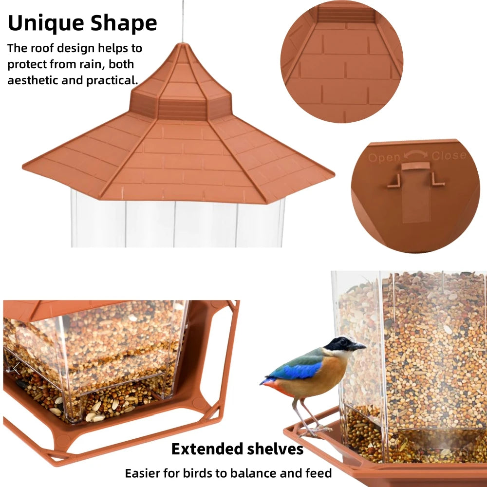 Hanging Bird Feeder – Gazebo Seed House for Garden Birds