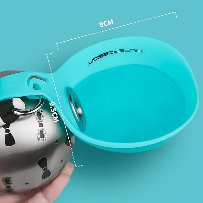 Portable Dog Water Bottle with Built-In Bowl