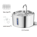 Stainless Steel Pet Water Fountain 2.2L – Quiet USB Drinker