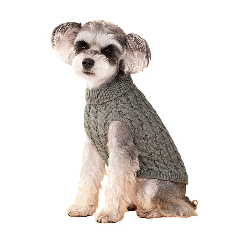 Gestrickter Rollkragen-Hundepullover – Warmer Winterpullover für kleine Hunde