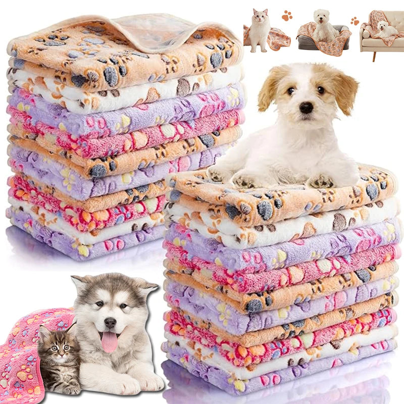Fleece Pet Blanket - Paw Print, Three Sizes