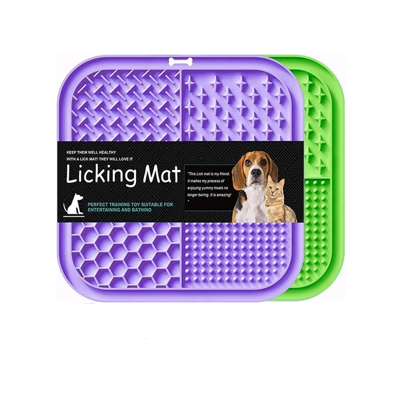 Silicone Licking Mat for Dogs & Cats with Suction Cup – Slow Feeder Mat