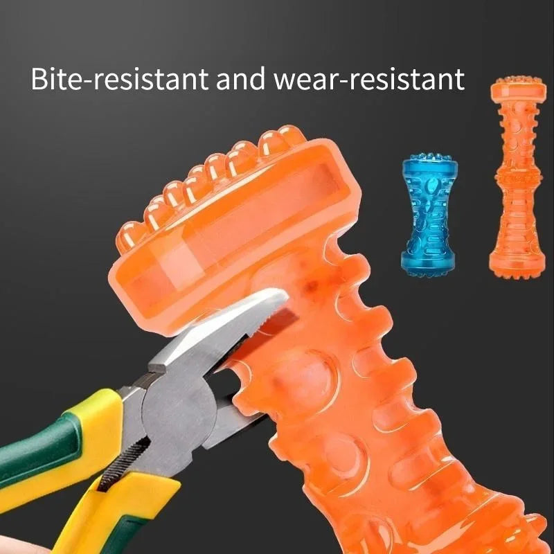Rubber Dental Chew Bone with Squeaker