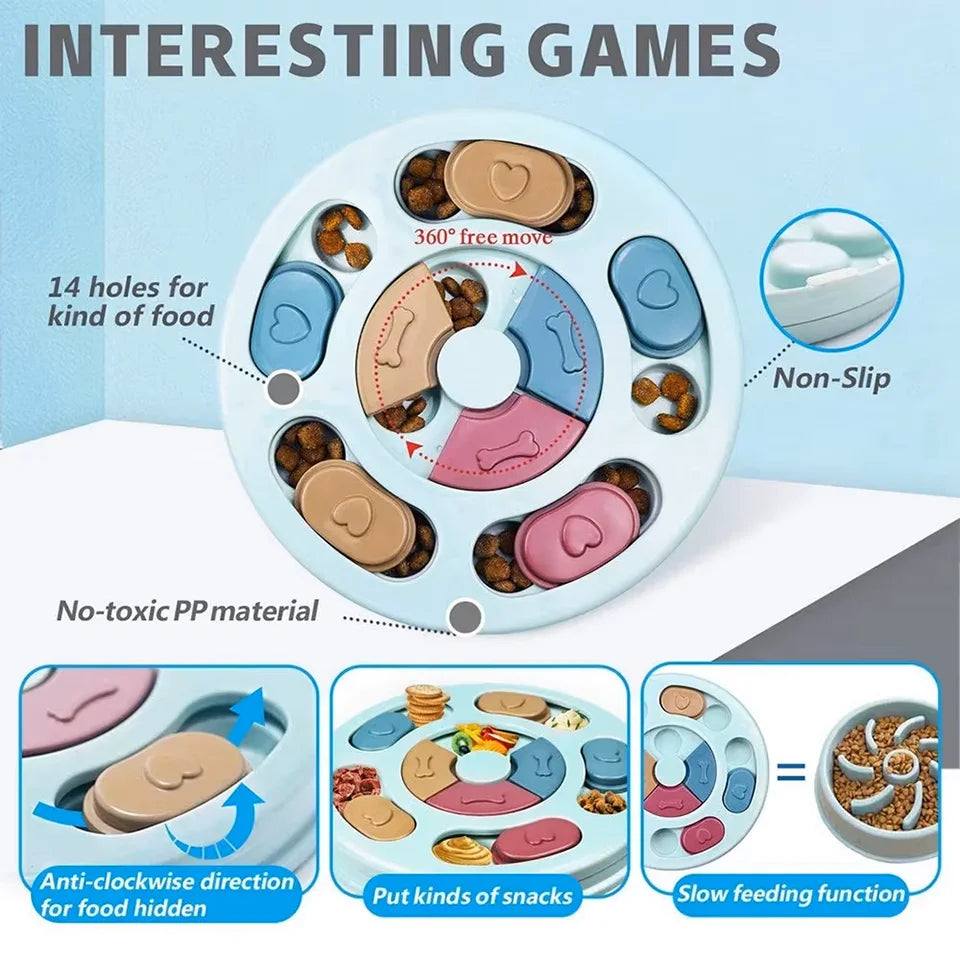 Dog Puzzle Board – Sliding Treat Game & Slow Feeder