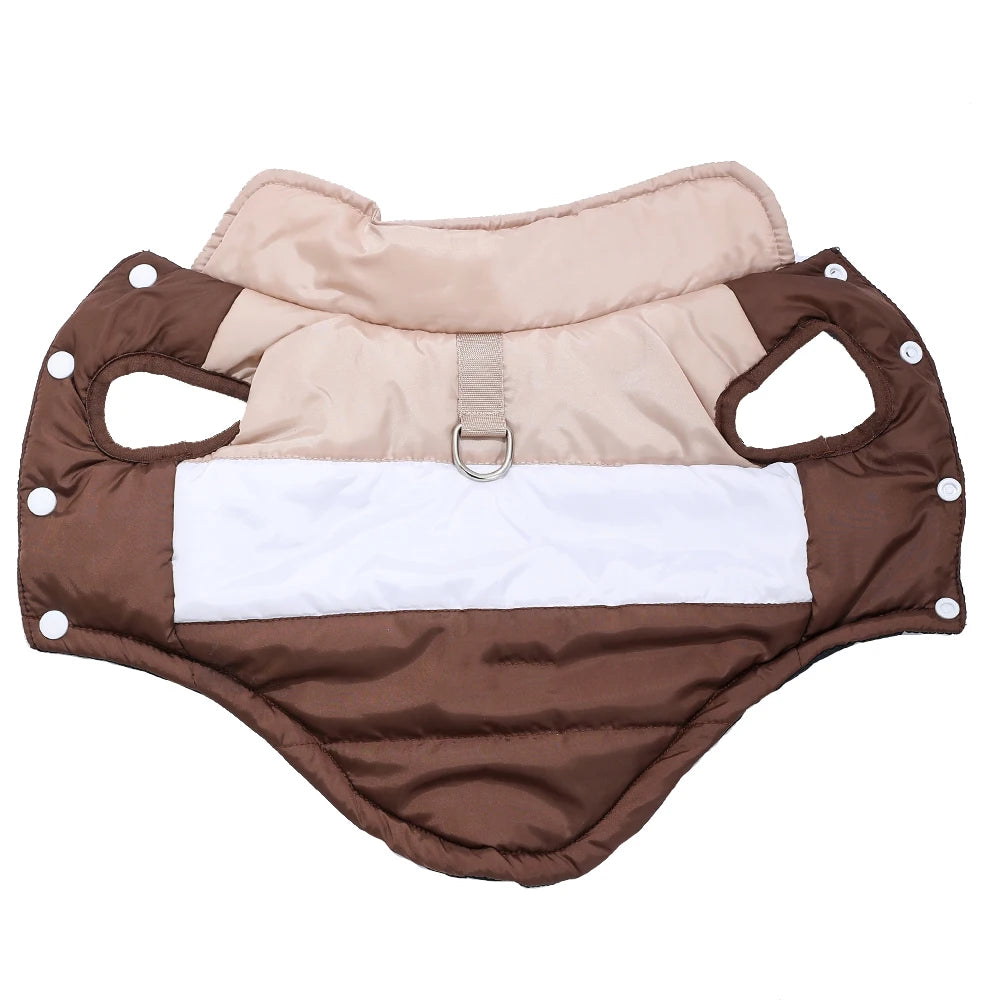 Wasserdichte Welpenjacke – Fleece-gefütterter Mantel mit D-Ring für die Leine