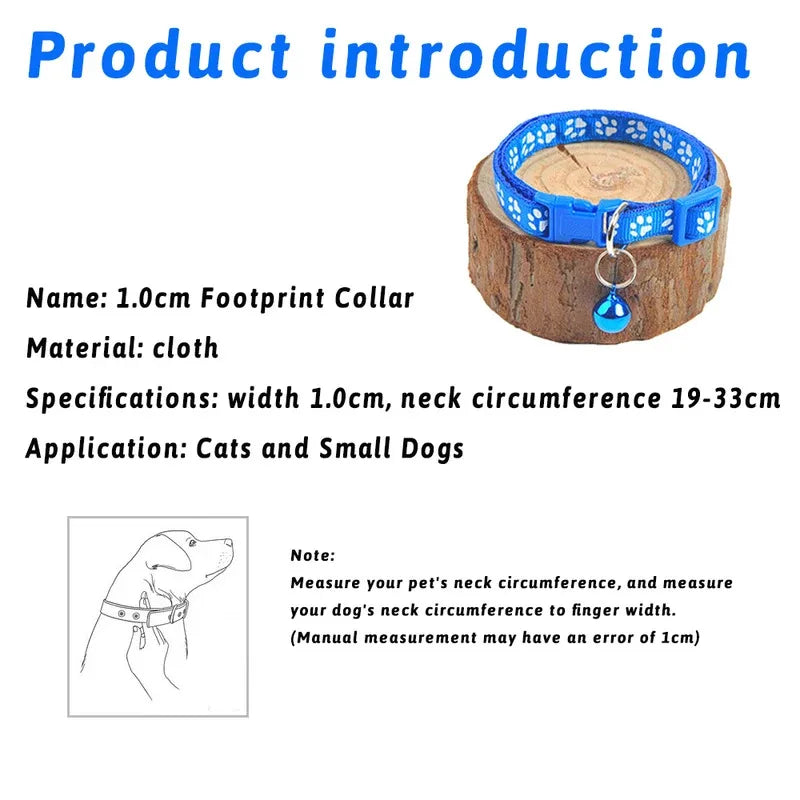 Bell Collar Multipack – Adjustable Paw-Print Cat Collars