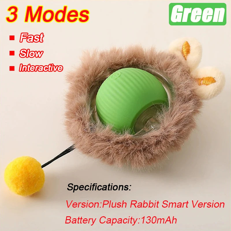 Self-Rolling Cat Ball – Rechargeable Toy with Teaser Tail