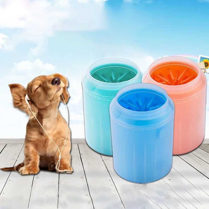 Dog Paw Cleaner Cup with Silicone Bristles