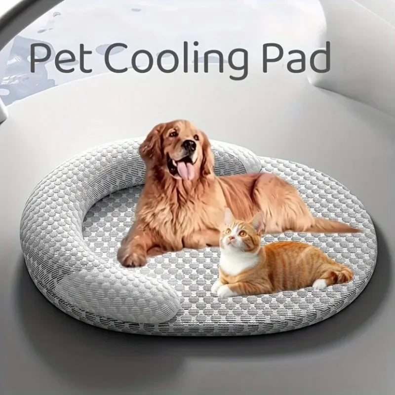 Cooling Pet Bed – Ice-Silk Oval Mat for Dogs & Cats