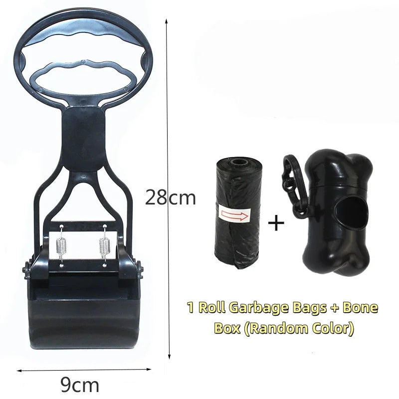 Long-Handle Poop Scooper Set with Bag Holder