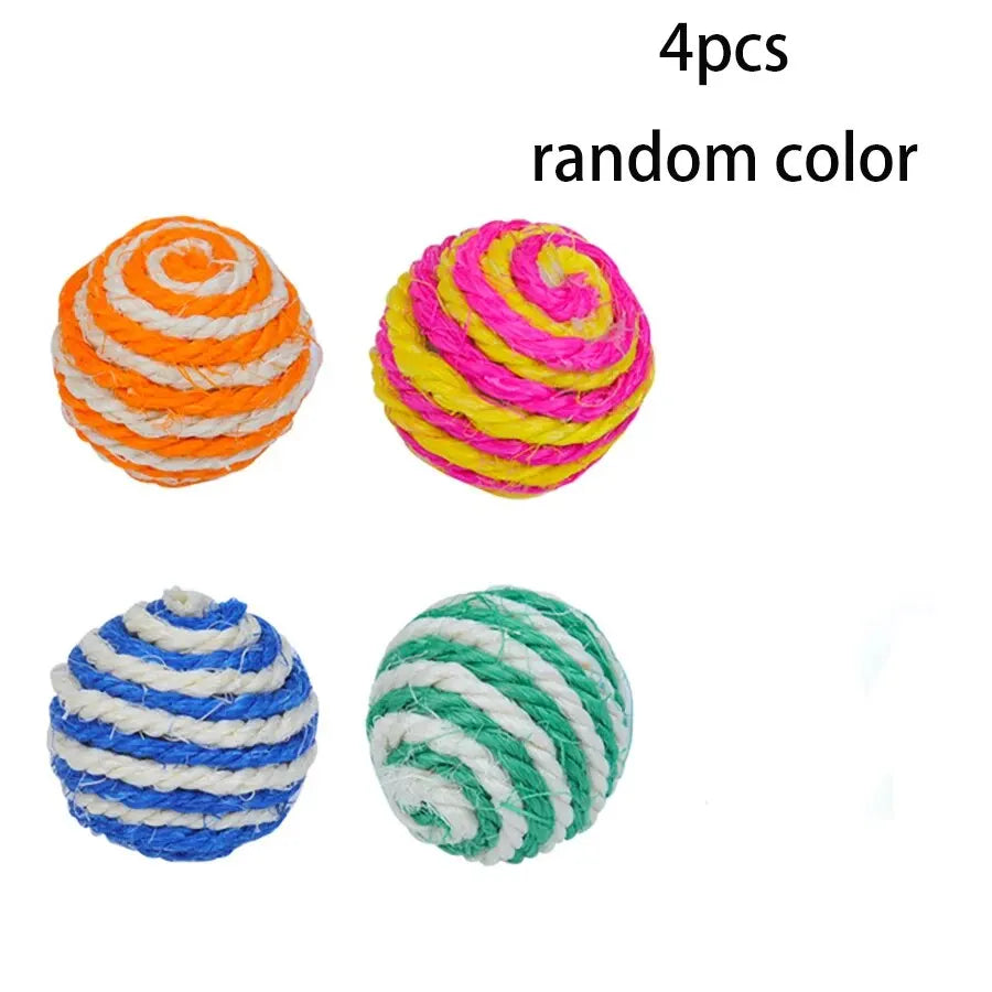 Cat Rattle Balls - Set of 4 Lattice Play Balls