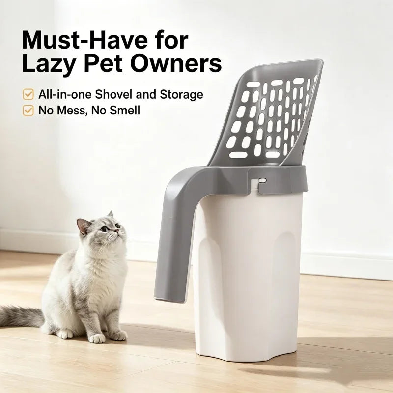 All-in-One Litter Scoop – Built-In Waste Bag Compartment