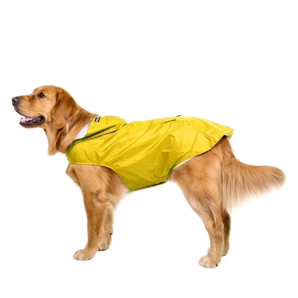 Dog Raincoat – Hooded Waterproof Jacket with Reflective Stripe
