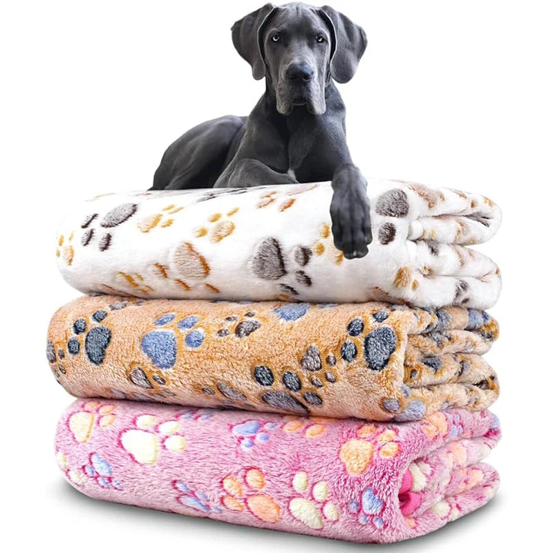 Fleece Pet Blanket - Paw Print, Three Sizes