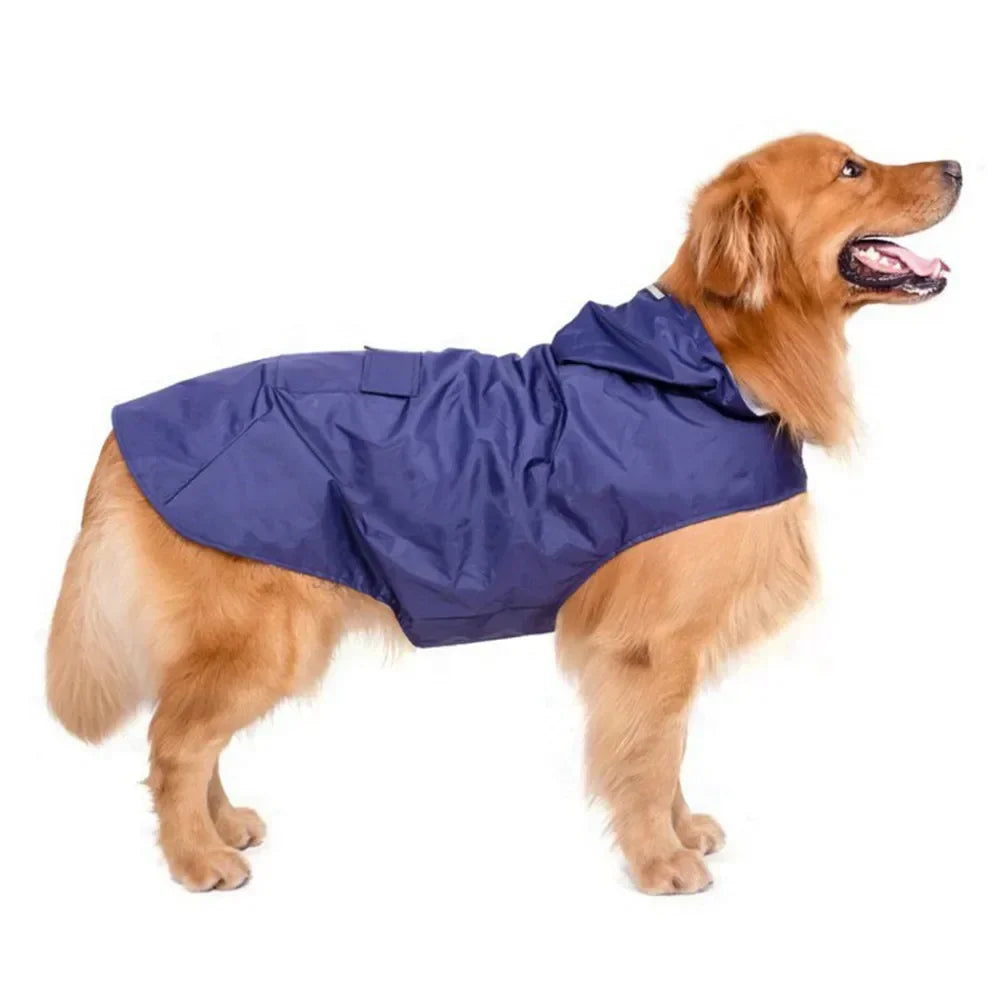 Dog Raincoat – Hooded Waterproof Jacket with Reflective Stripe