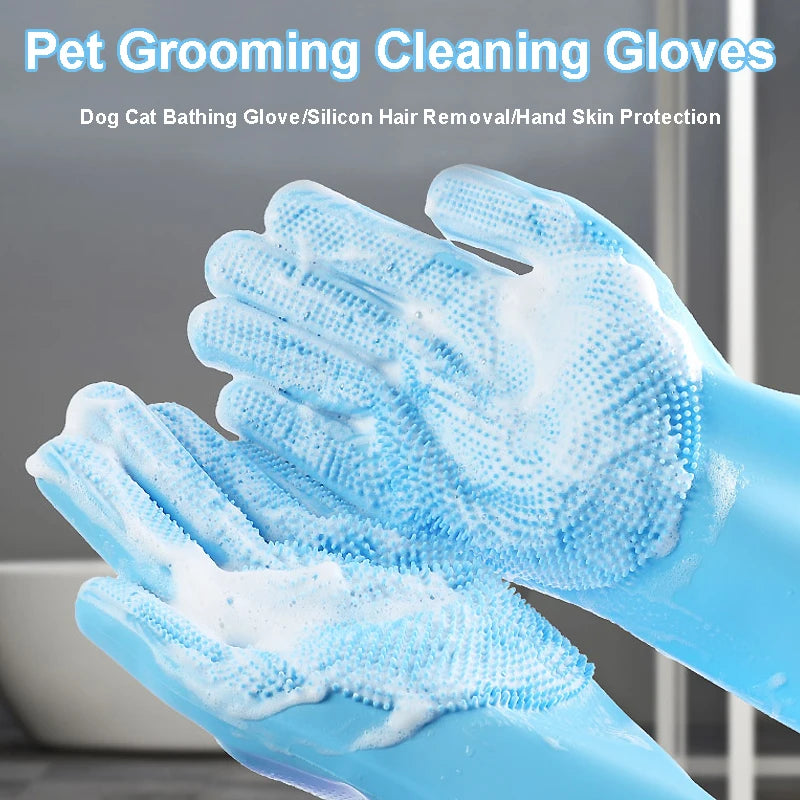 Silicone Grooming & Bathing Gloves for Pets