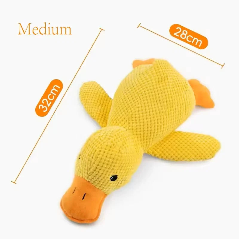Quietschendes Plüsch-Enten-Hundespielzeug