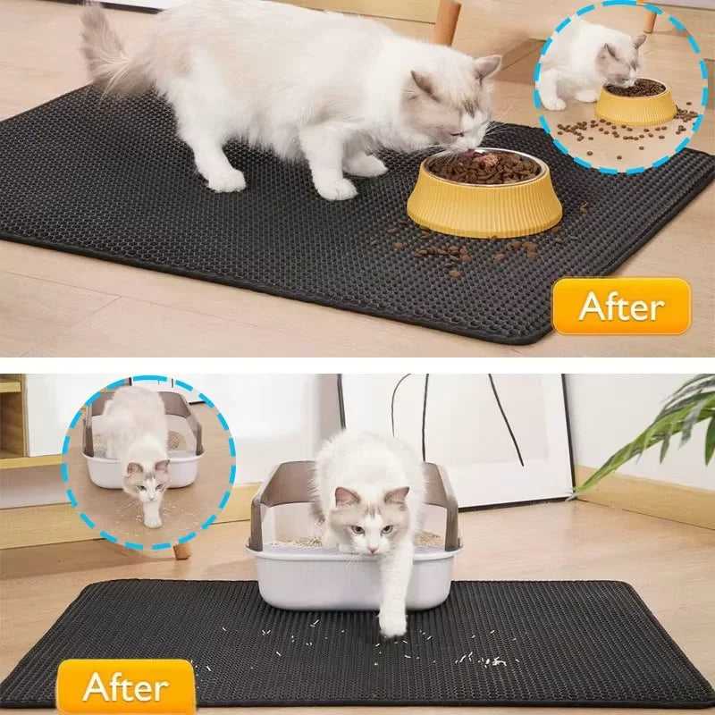 Double-Layer Cat Litter Mat – Honeycomb Litter Trapper