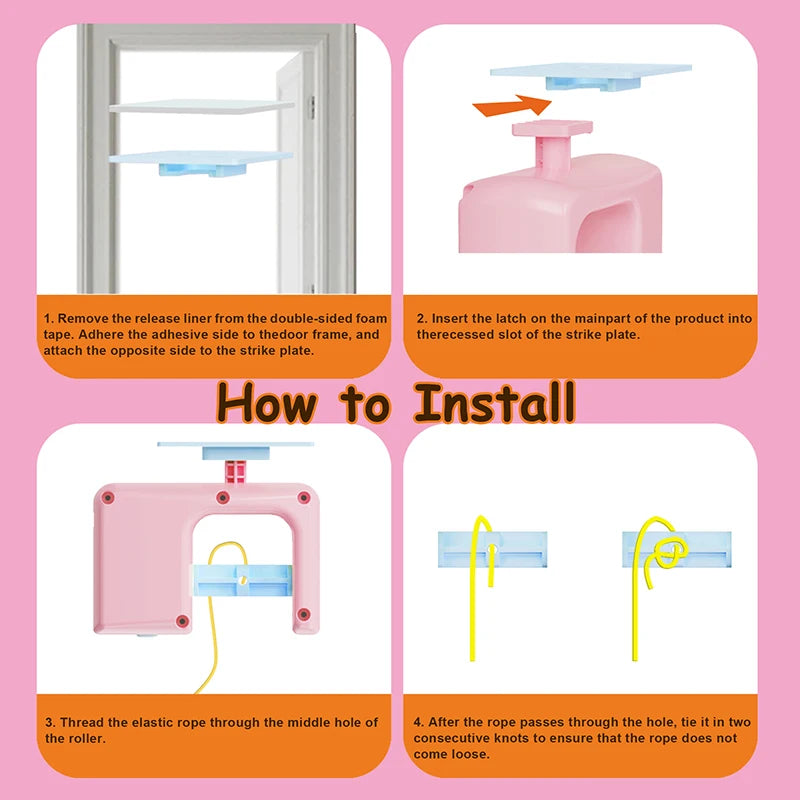 Hanging Cat Teaser – Retractable Feather Toy for Doorways