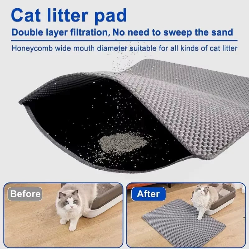 Double-Layer Cat Litter Mat – Honeycomb Litter Trapper