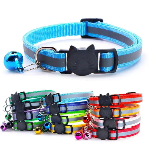 Breakaway Cat Collar with Bell - Reflective
