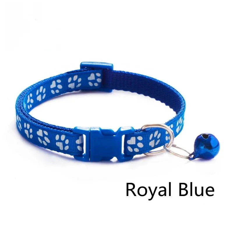 Bell Collar Multipack – Adjustable Paw-Print Cat Collars