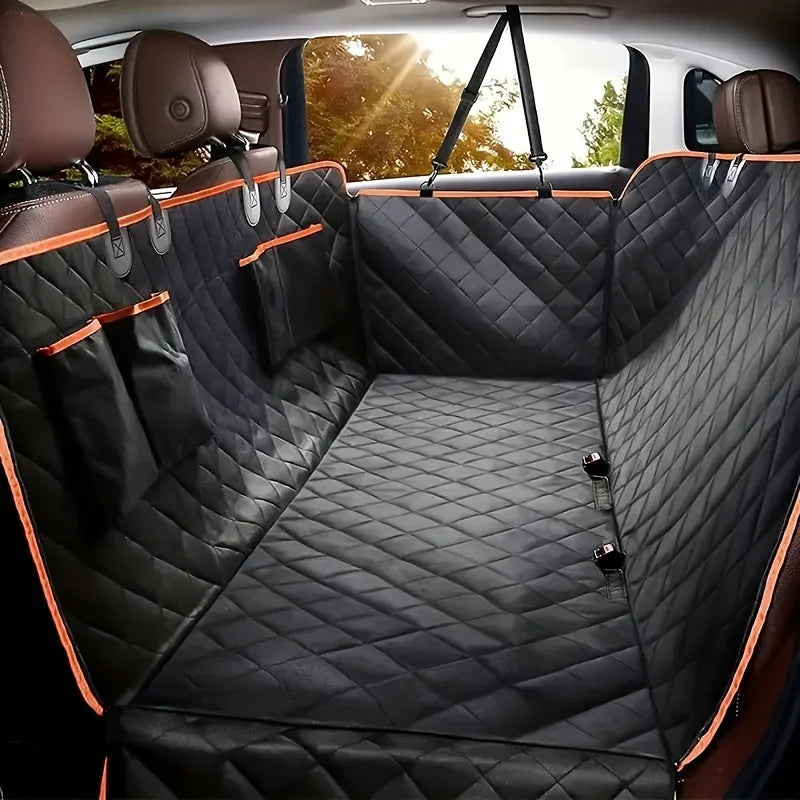 Dog Car Back Seat Cover – Water-Resistant Hammock with Mesh Window