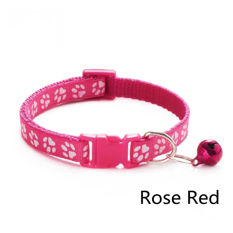 Bell Collar Multipack – Adjustable Paw-Print Cat Collars