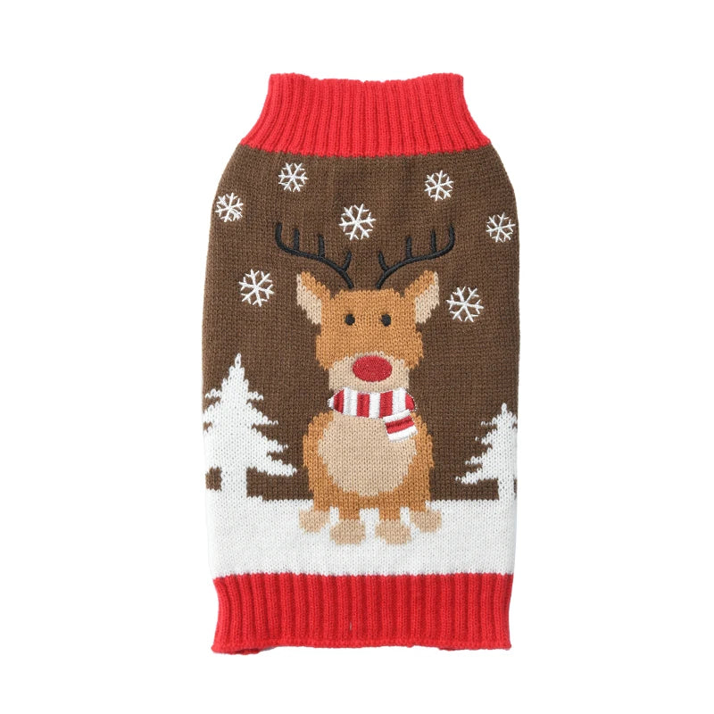 Weihnachtspullover für Hunde – Gestrickter Festtags-Pulli für kleine & große Hunde