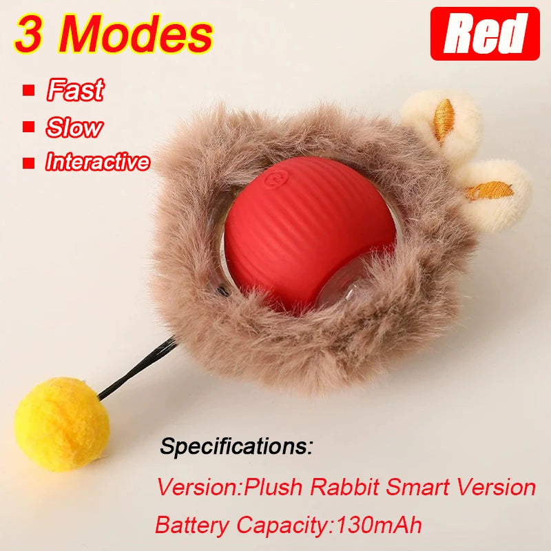 Self-Rolling Cat Ball – Rechargeable Toy with Teaser Tail