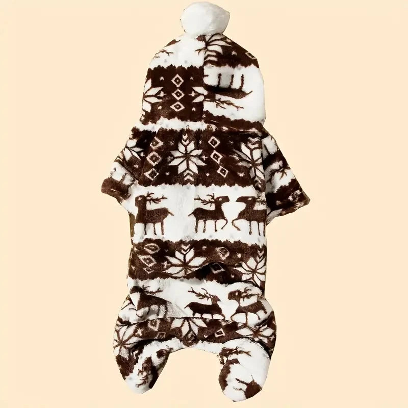 Reindeer Dog Pyjamas – Hooded Christmas Jumpsuit