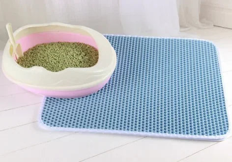 Double-Layer Cat Litter Mat - Catches Scattered Litter