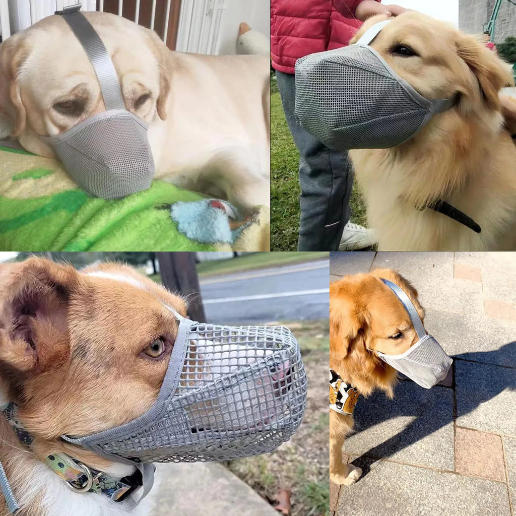 Soft Mesh Dog Muzzle – Adjustable Breathable Anti-Scavenging Muzzle